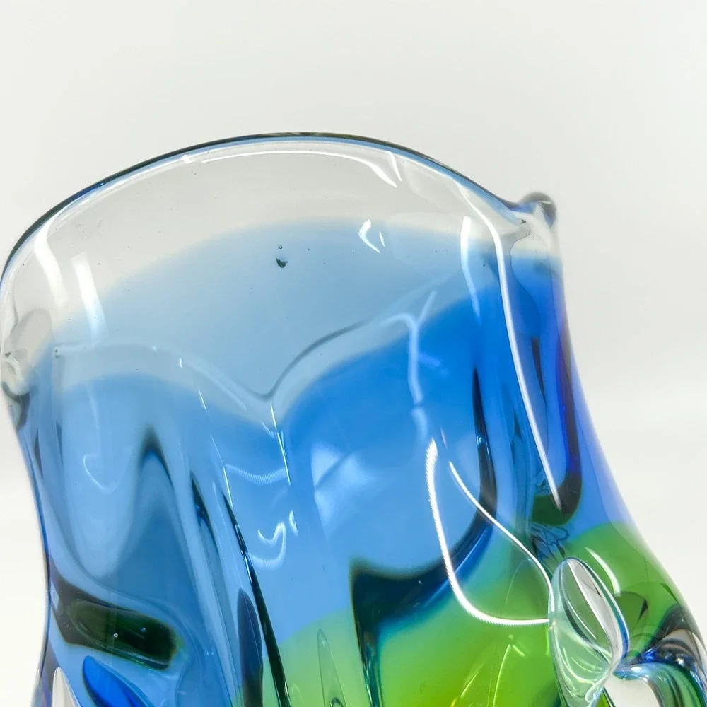 Vintage Bohemian Sommerso Glass Josef Hospodka Chribska Vase 1960's